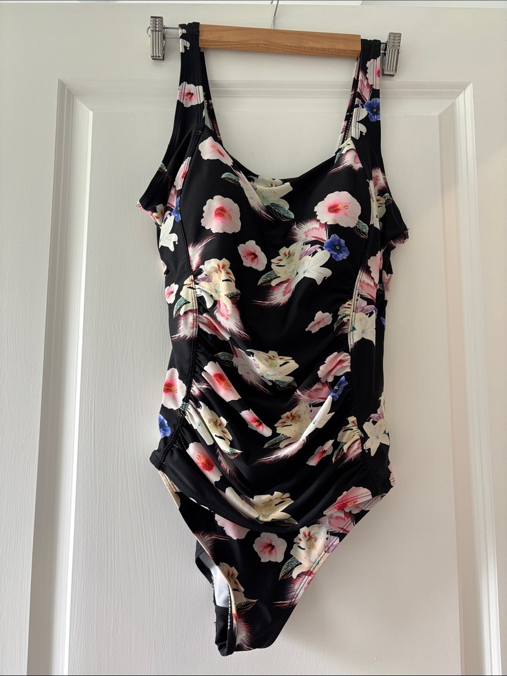 Black Floral One-Piece Swimsuit for women